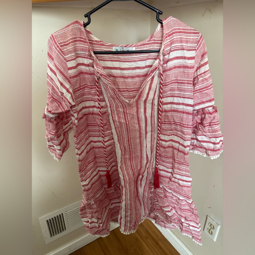 Striped Red and White Women's Top